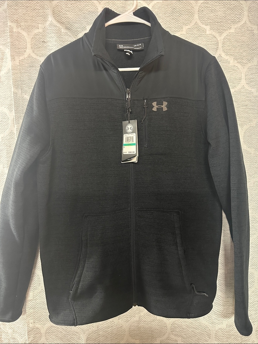 NWT Under Armour Specialist 2.0 Full Zip Fleece Jacket Black Men's Large